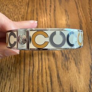 Coach Silver and Gold Logo Bangle